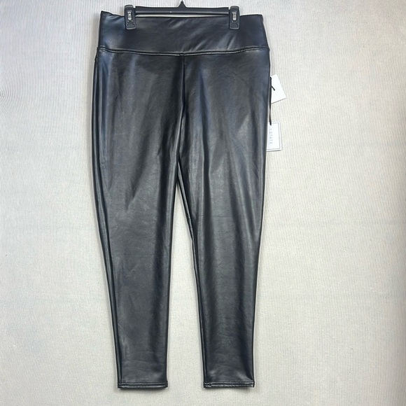 1. State NWT Faux Leather Pull On Pants Leggings Womens Size 12 High Rise Black - Picture 3 of 11